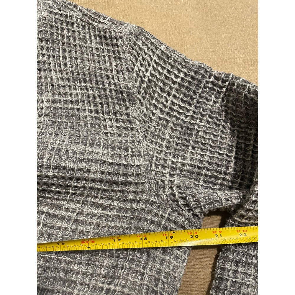 Parachute Waffle Robe Size Medium Gray Pockets 100% Cotton Loungewear Cozy - Picture 4 of 9